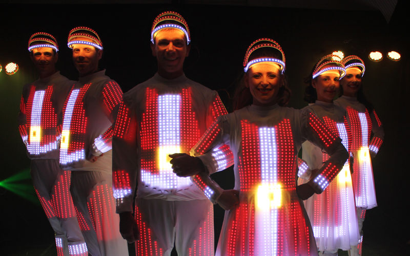 Christmas Glide-about - LED costumed performers on hoverboards