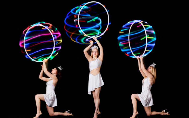 Hoop La La LED - LED lit hula hoop trio performance