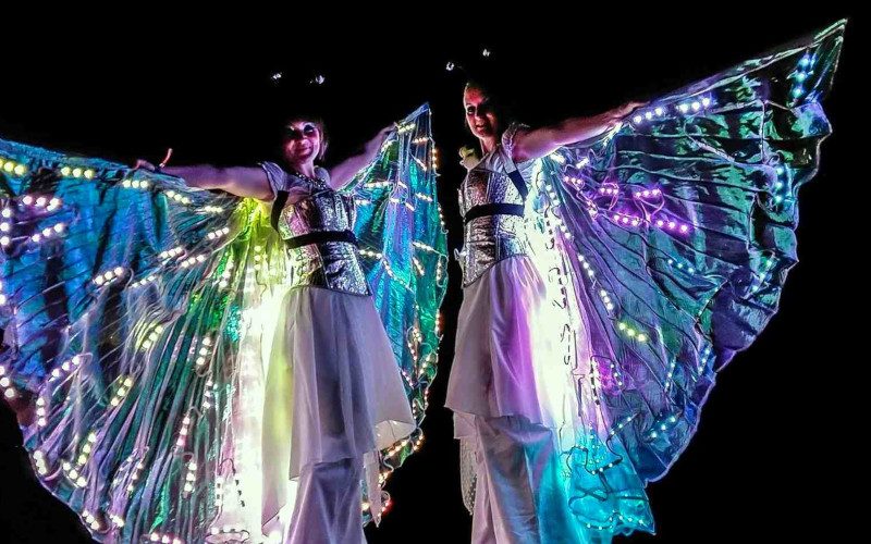 Glow Butterflies - LED lit stilt walkers